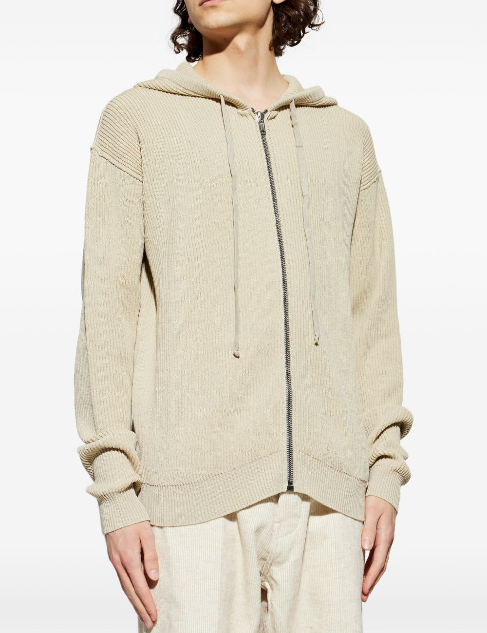 Felpa con zip in beige Rick owens - uomo 
