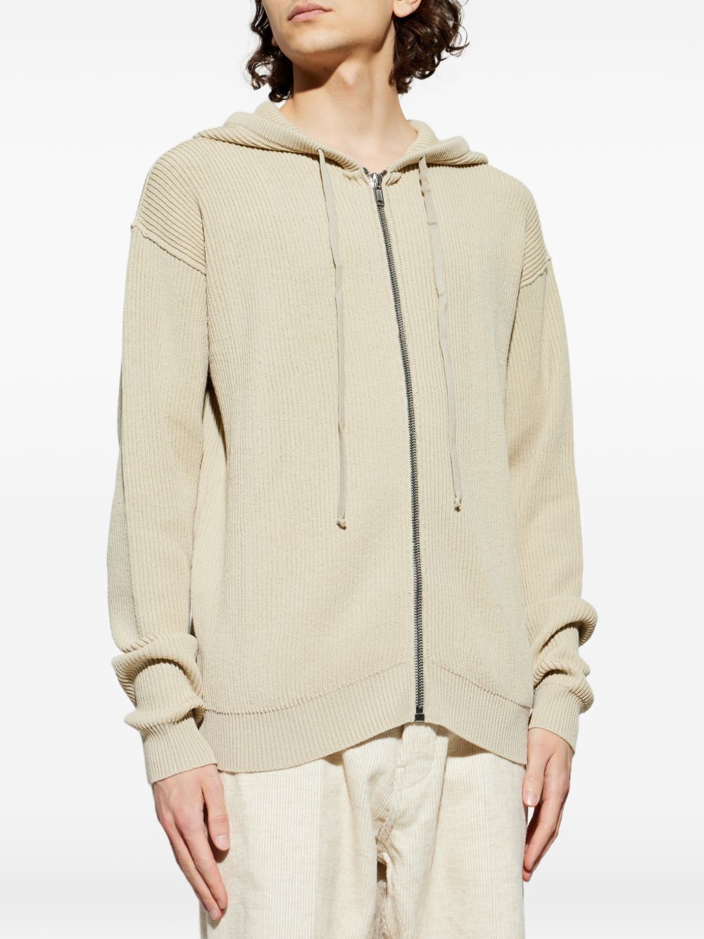 Felpa con zip in beige Rick owens - uomo 