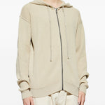 Felpa con zip in beige Rick owens - uomo 