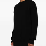 Maglione girocollo a maniche lunghe jumbo in nero Rick owens - uomo 