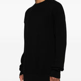 Maglione girocollo a maniche lunghe jumbo in nero Rick owens - uomo 