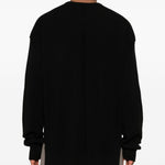 Maglione girocollo a maniche lunghe jumbo in nero Rick owens - uomo 