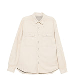 Giacca camicia con bottoni in pelle avorio Rick Owens - uomo 