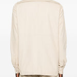 Giacca camicia con bottoni in pelle avorio Rick Owens - uomo 