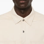 Giacca camicia con bottoni in pelle avorio Rick Owens - uomo 