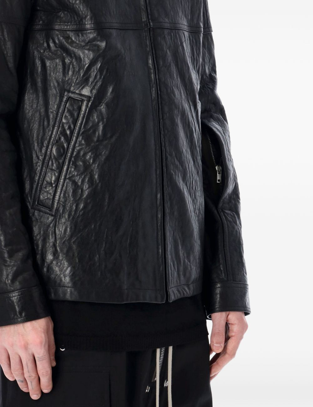 Giacca in pelle in nero Rick Owens - uomo 