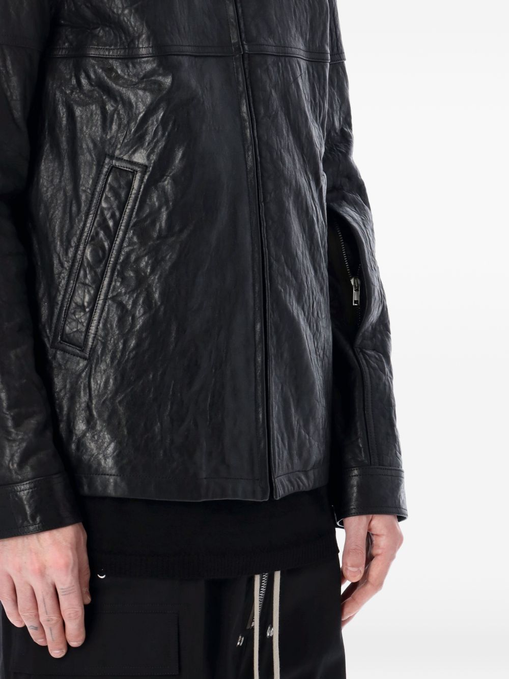 Giacca in pelle in nero Rick Owens - uomo 