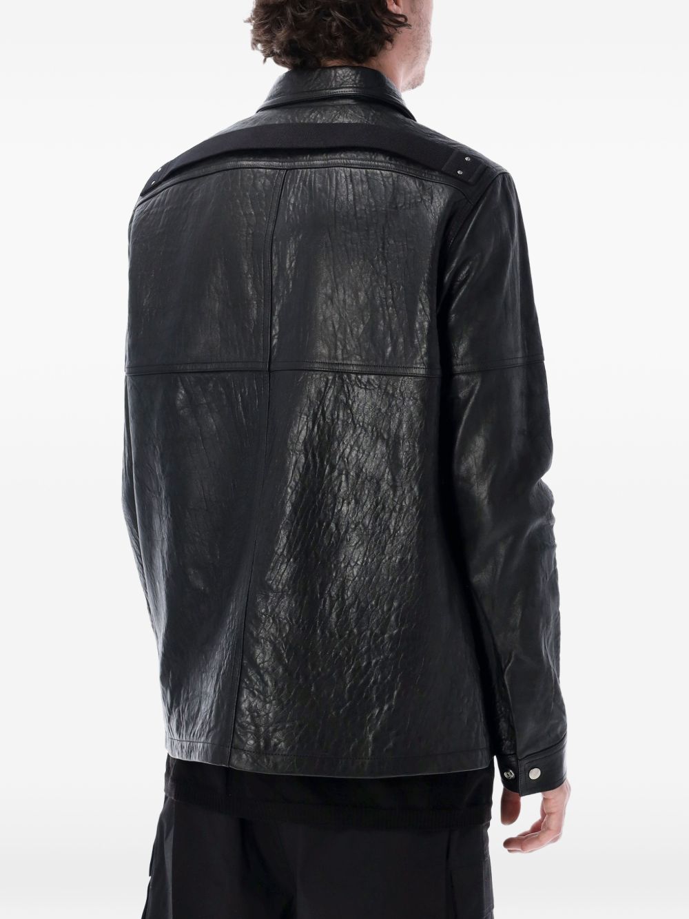 Giacca in pelle in nero Rick Owens - uomo 