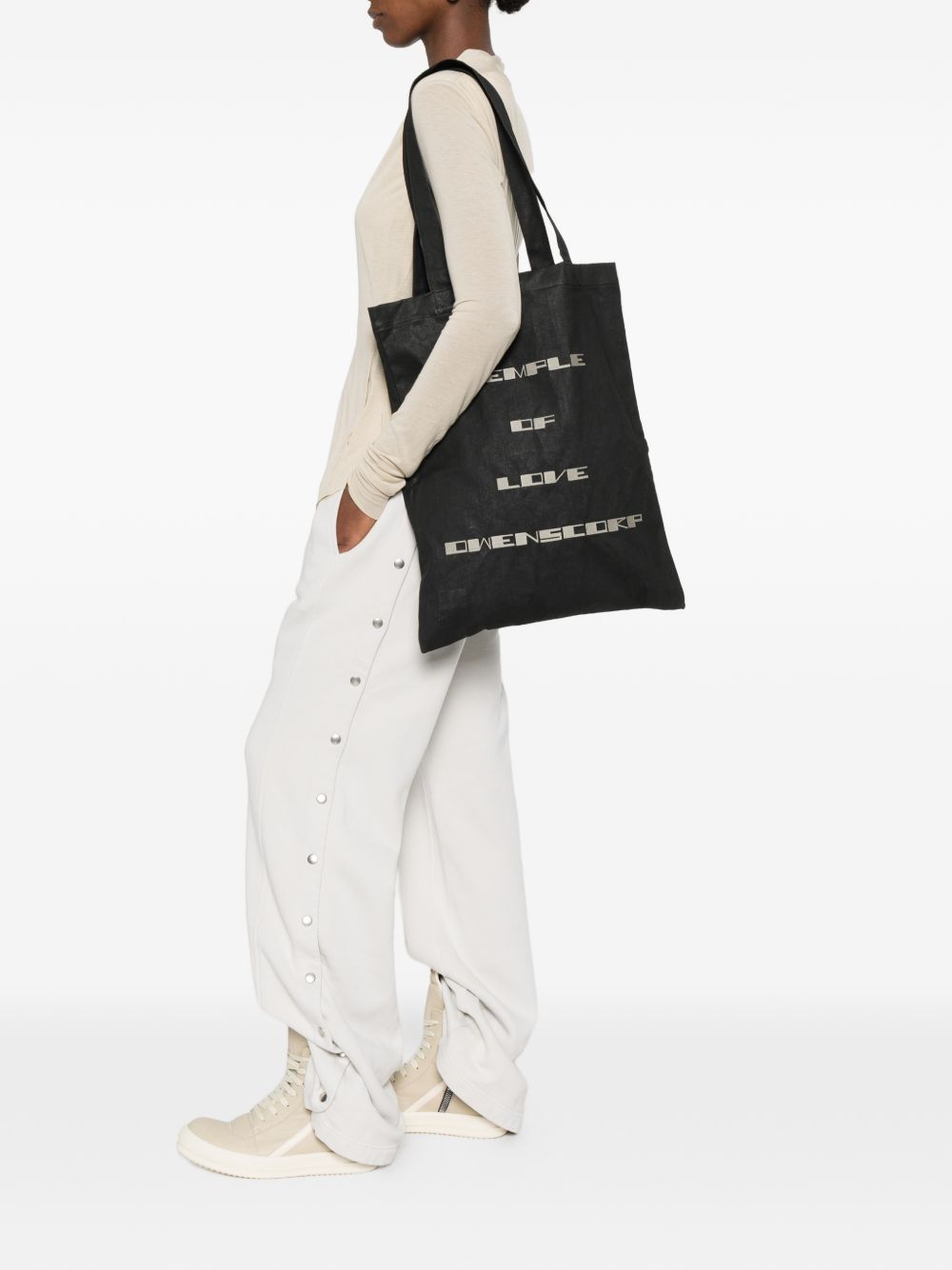 Borsa tote con grafica in nero RICK OWENS DRKSHDW - unisex 