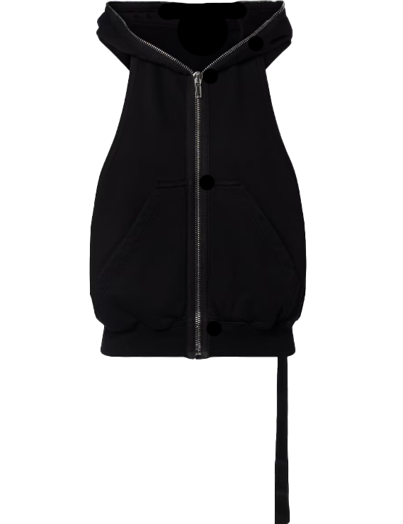 Gilet Cyclops Gimp con cappuccio in nero Rick owens drkshdw - donna 