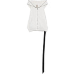 Gilet con cappuccio e zip in bianco Rick owens drkshdw - uomo 
