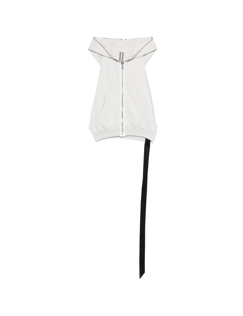 Gilet con cappuccio e zip in bianco Rick owens drkshdw - uomo 