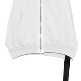 Gilet con cappuccio e zip in bianco Rick owens drkshdw - uomo 