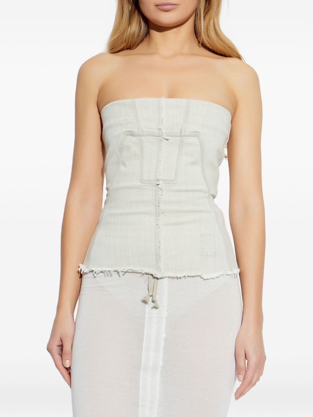 Top a fascia con bordo vivo in bianco Rick owens drkshdw - donna 