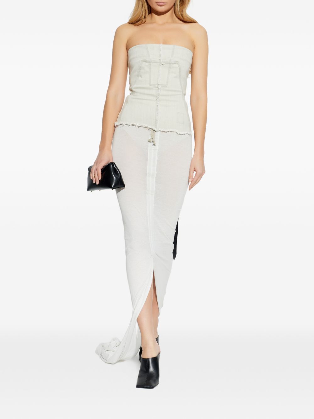 Top a fascia con bordo vivo in bianco Rick owens drkshdw - donna 