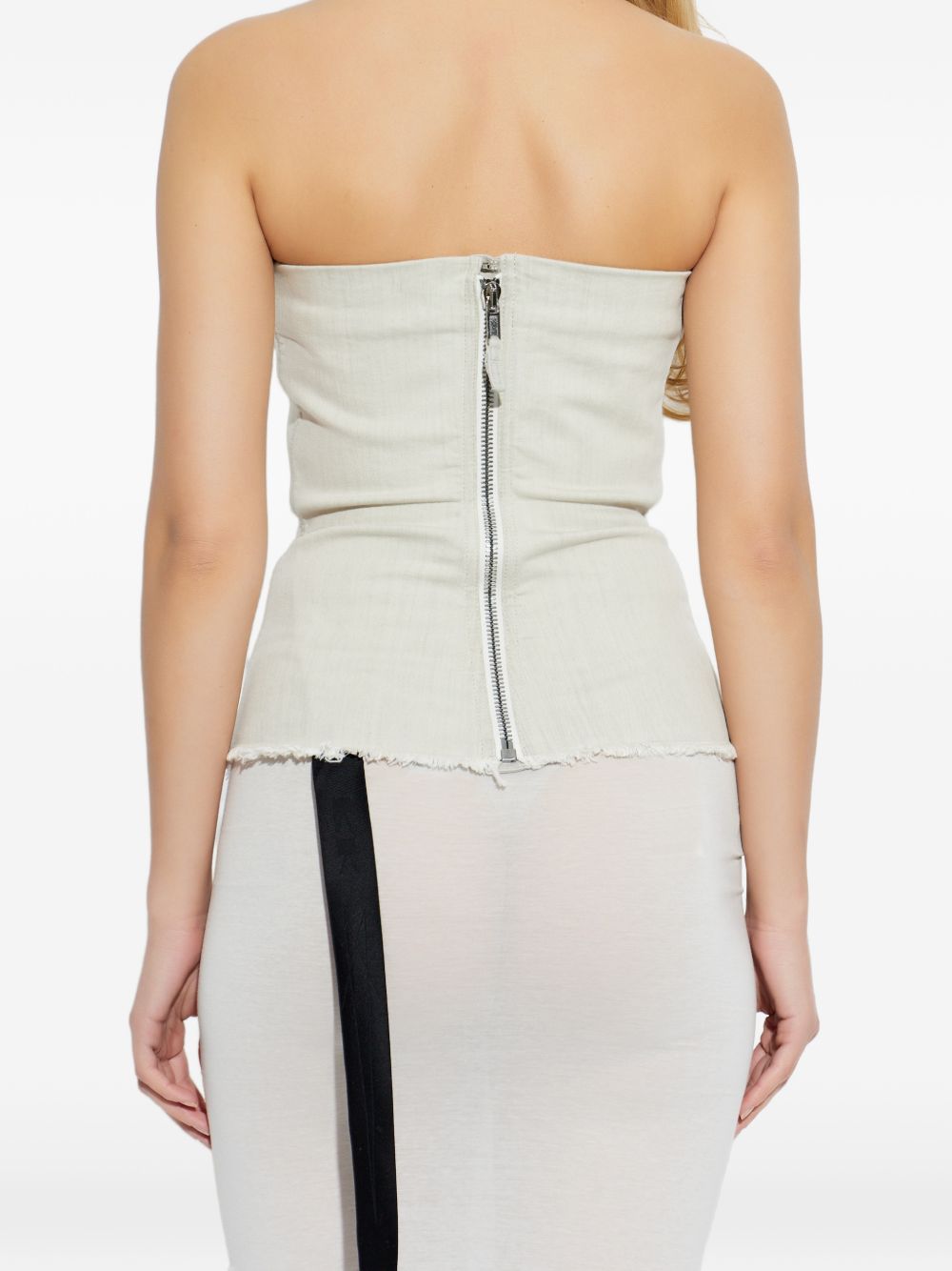 Top a fascia con bordo vivo in bianco Rick owens drkshdw - donna 