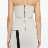 Top a fascia con bordo vivo in bianco Rick owens drkshdw - donna 