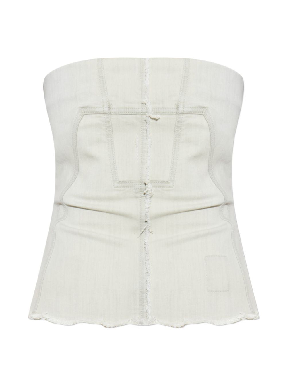 Top a fascia con bordo vivo in bianco Rick owens drkshdw - donna 