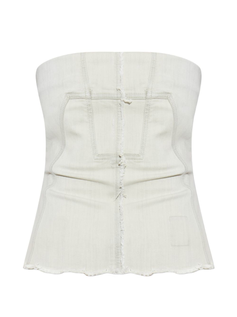 Top a fascia con bordo vivo in bianco Rick owens drkshdw - donna 