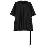 T-shirt a manica corta con nastro in nero Rick owens drkshdw - donna 