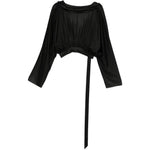 Top a maniche lunghe con cappuccio in nero Rick owens drkshdw - donna 