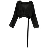 Top a maniche lunghe con cappuccio in nero Rick owens drkshdw - donna 