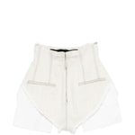 Shorts sfilacciati con chiusura lampo Dirt Cutoffs in bianco Rick owens drkshdw - donna 