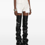 Shorts sfilacciati con chiusura lampo Dirt Cutoffs in bianco Rick owens drkshdw - donna 