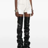 Shorts sfilacciati con chiusura lampo Dirt Cutoffs in bianco Rick owens drkshdw - donna 