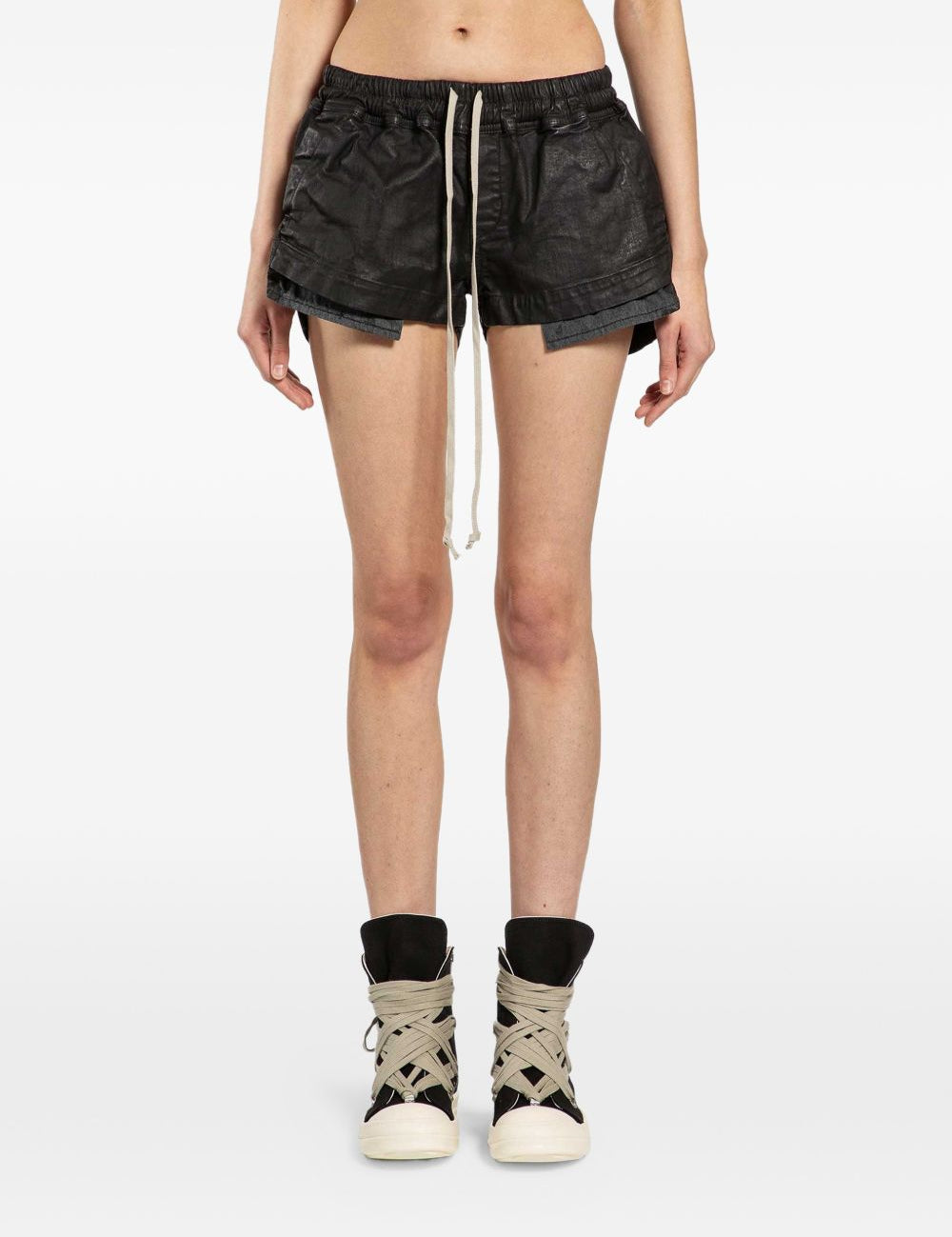 Shorts con coulisse fog in nero Rick owens drkshdw - donna 