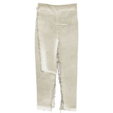 Gonna con effetto vissuto in beige Rick owens drkshdw - donna 