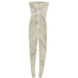 Abito lungo sliced rustier in grigio Rick Owens DRKSHDW - donna 
