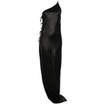 Abito lungo monospalla in nero Rick owens drkshdw - donna 