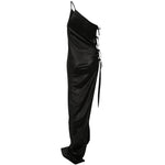 Abito lungo monospalla in nero Rick owens drkshdw - donna 