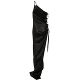Abito lungo monospalla in nero Rick owens drkshdw - donna 