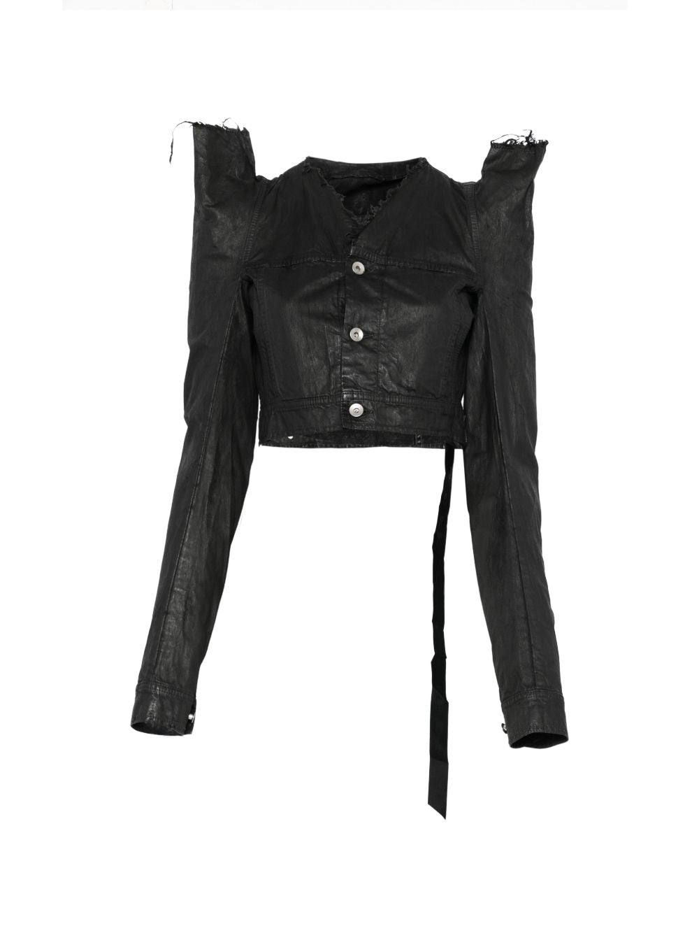Giacca con frange crop in nero Rick owens drkshdw - donna 