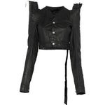 Giacca con frange crop in nero Rick owens drkshdw - donna 