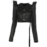 Giacca con frange crop in nero Rick owens drkshdw - donna 