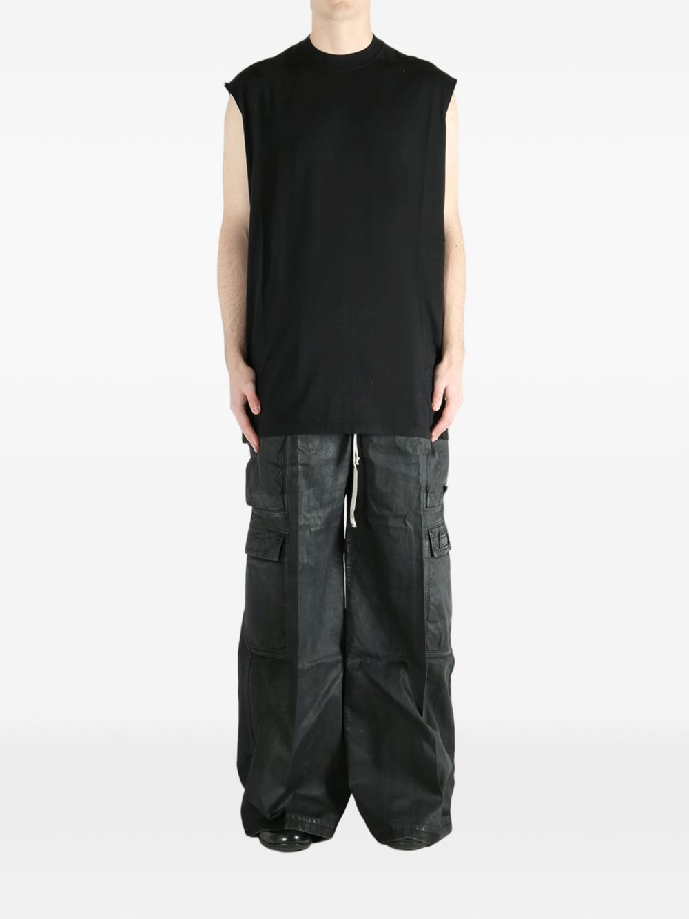 Top senza maniche con collo alto in nero Rick owens drkshdw - uomo 