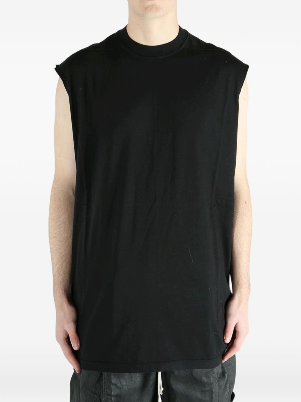 Top senza maniche con collo alto in nero Rick owens drkshdw - uomo 