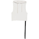 Felpa senza maniche con coulisse in bianco Rick owens drkshdw - uomo 
