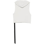 Felpa senza maniche con coulisse in bianco Rick owens drkshdw - uomo 