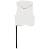 Felpa senza maniche con coulisse in bianco Rick owens drkshdw - uomo 