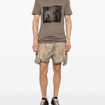 T-shirt con stampa grafica level in grigio Rick owens drkshdw - uomo 