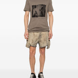 T-shirt con stampa grafica level in grigio Rick owens drkshdw - uomo 