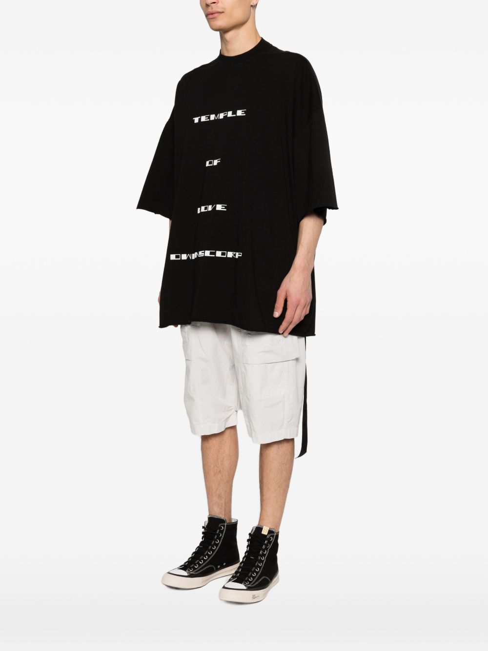 T-shirt con stampa Tommy in nero Rick owens drkshdw - uomo 