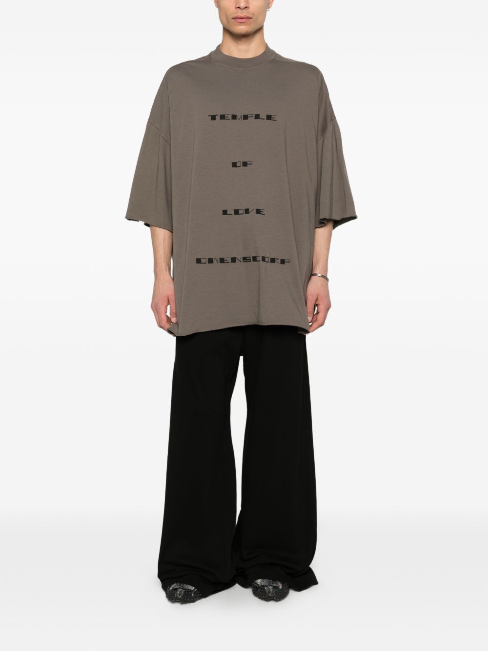 T-shirt con stampa Tommy in grigio Rick owens drkshdw - uomo 