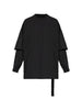 Men's Rick Owens DRKSHDW Black Layered Design T-Shirt