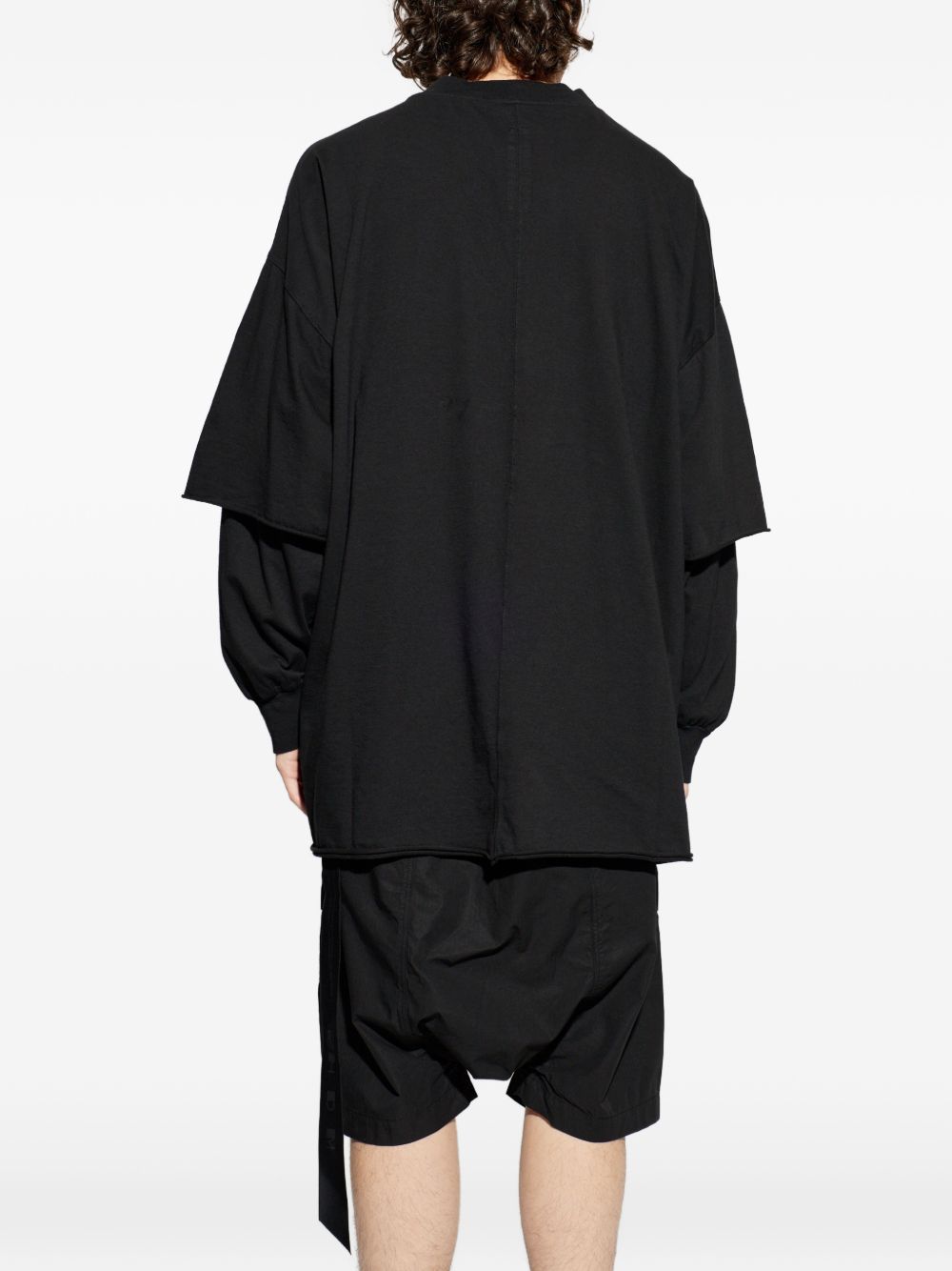 T-shirt con design a strati in nero Rick owens drkshdw - uomo 