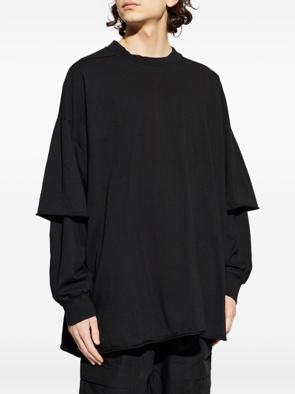 T-shirt con design a strati in nero Rick owens drkshdw - uomo 
